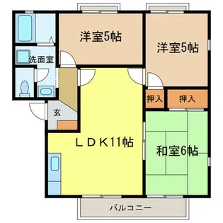 サザンハイツB棟【202号室】の間取り