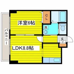 ドーリス札幌【9階】の間取り