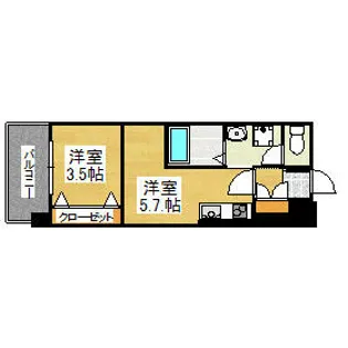 V-TOWER天神No.60【4階】の間取り
