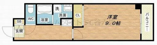 リバーライズ谷町4【8階】の間取り
