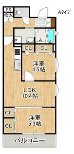 クリエオーレりんくうタウン【1階】の間取り