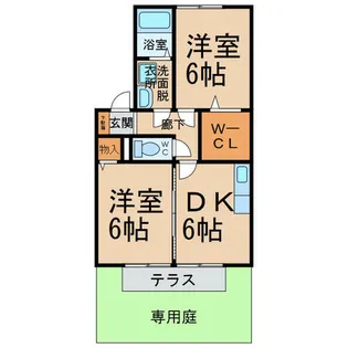 ドミールプラム【1階】の間取り