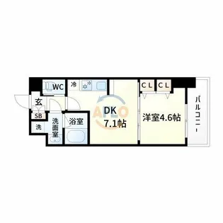 スプランディッド新大阪キャトル【7階】の間取り