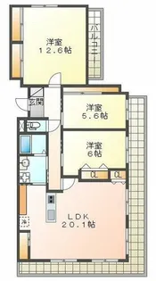 ラメール狩口台Ⅲ【6階】の間取り