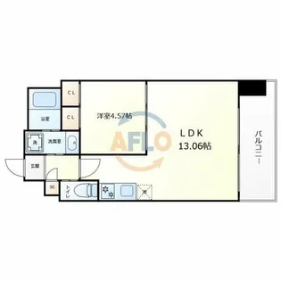 プレジオ玉造【9階】の間取り