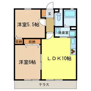 エスポワールⅡ【B102号室】の間取り