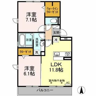 アロマ土田【1階】の間取り