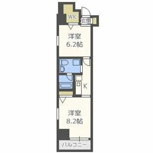 南堀江プライマリーワン【8階】の間取り