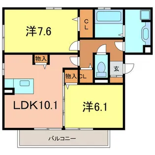 ハイツシダーフォレスト【3階】の間取り