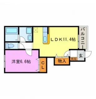 フローラルコートDS【1階】の間取り