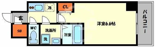 レジュールアッシュTAISHOLEGANT【15階】の間取り