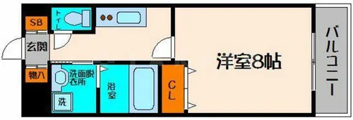 ジュネス太子橋【4階】の間取り