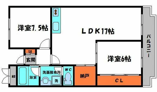 ハイメゾン岩田【6階】の間取り