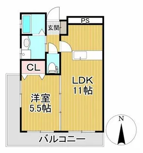 ブランドルフ【407号室】の間取り