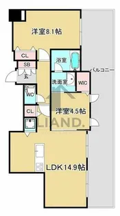 KDXレジデンス大濠ハーバービュータワー【1106号室】の間取り