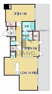 KDXレジデンス大濠ハーバービュータワー【1106号室】の間取り