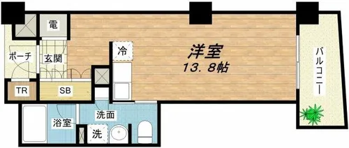 ロイヤルパークス桃坂【6階】の間取り