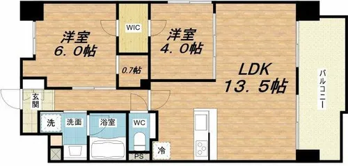 Fujiman南森町【4階】の間取り