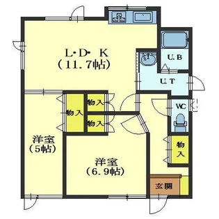 メゾン美原【2F号室】の間取り