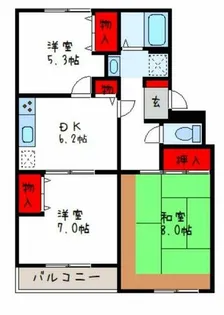 ディアコート【3階】の間取り