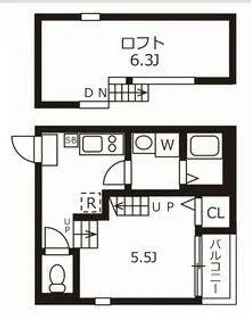 ハーモニーテラス呼続【2階】の間取り