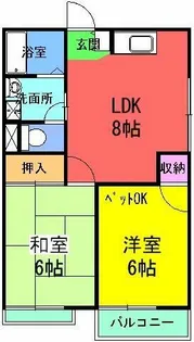 シャトレーU【201号室】の間取り
