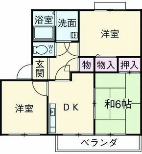 ブランヴェール東助松【102号室】の間取り