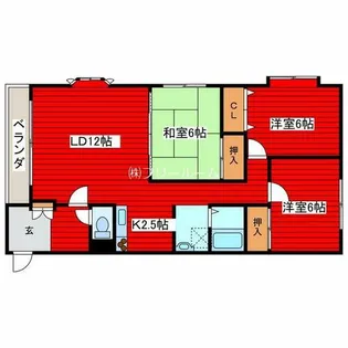 グランドール西岡【101号室】の間取り