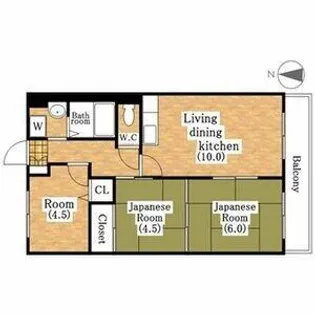 サンリッツ巽【1階】の間取り