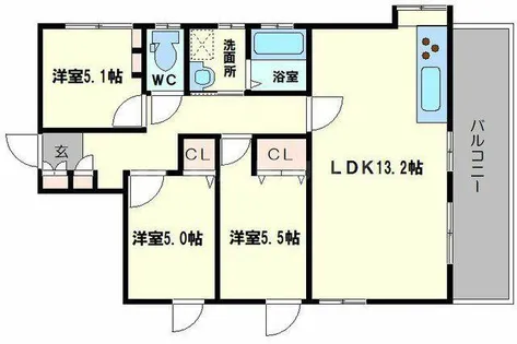 エスパシオカーサウエストウッド【1階】の間取り