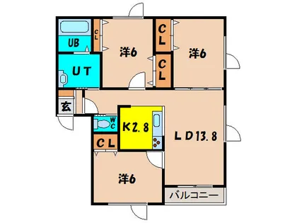 アプシノンⅠ【102号室】の間取り