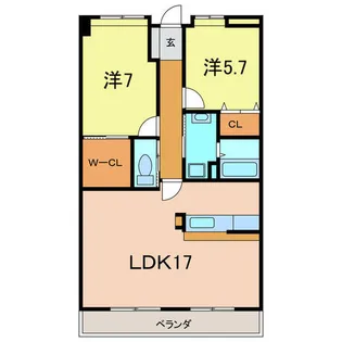 リバーサイド衣浦【205号室】の間取り