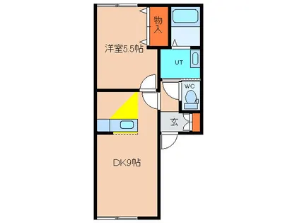 サンヴィラン美原A【101号室】の間取り