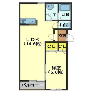 グランメール本通Ⅰ【303号室】の間取り