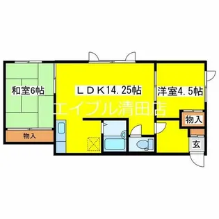 KMリバーハイツ【103号室】の間取り