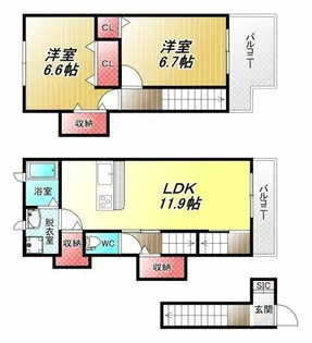 ディオーネ ジエータ ウエスト【1階】の間取り
