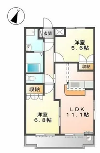 リジェールウエストゥ【1階】の間取り
