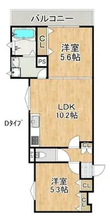 クリエオーレりんくうタウン【1階】の間取り