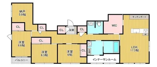 シャーメゾン槐【301号室】の間取り