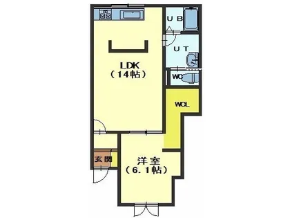 レアード湯浜【102号室】の間取り