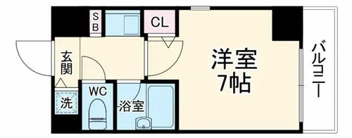 パラシオ南森町【5階】の間取り