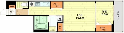 アーバネックス本町Ⅱ【5階】の間取り