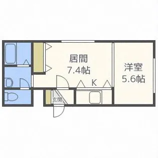 パームヒル南郷Ⅰ【405号室】の間取り