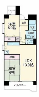 グレイスコート上本町【6階】の間取り