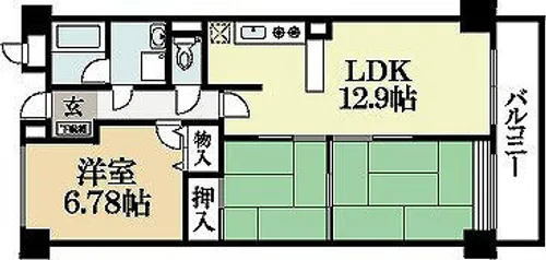 プレスティージ黄檗【1階】の間取り
