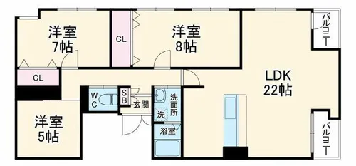 グランドゥーエ【3階】の間取り