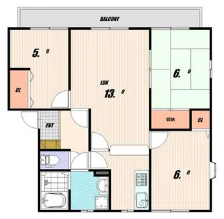 ユートピア20B棟【1階】の間取り