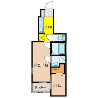 ホワイトメゾン錦【1階】の間取り