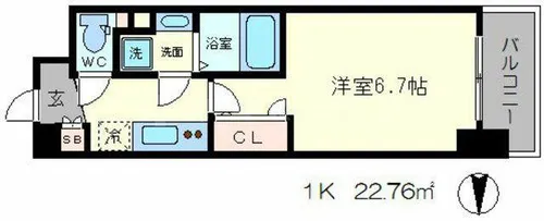 セレニテ心斎橋グランデ【14階】の間取り