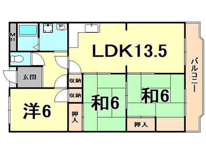 夙川ライムヴィラ【2階】の間取り